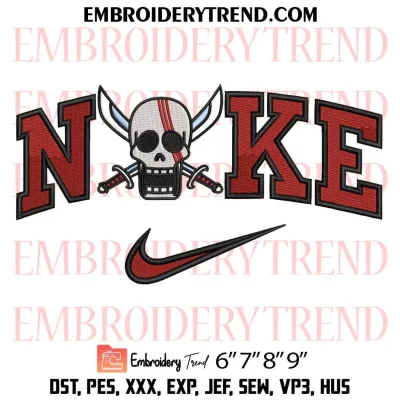 Red Hair Pirates Logo x Nike Embroidery Design, One Piece Anime Machine Embroidery Digitized Pes Files