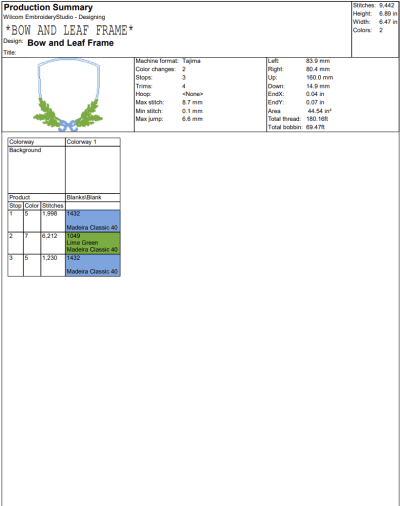 Bow and Leaf Frame Embroidery Design, Bow Wreath Machine Embroidery Digitized Pes Files