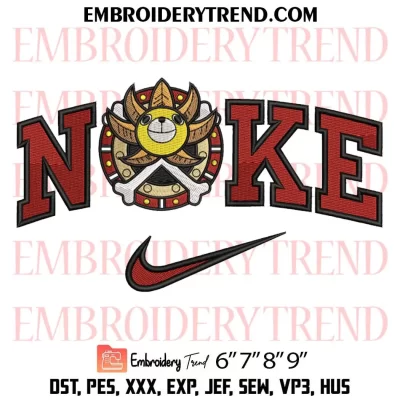 Brook Jolly Roger Logo x Nike Embroidery Design, One Piece Anime Machine Embroidery Digitized Pes Files