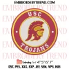 USC Trojans Heart Embroidery Design, Trojans Football Logo Machine Embroidery Digitized Pes Files