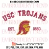 USC Trojans Circle Logo Embroidery Design, NCAA Team Machine Embroidery Digitized Pes Files