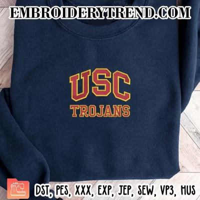 USC Trojans Football Embroidery Design, NCAA Sport Machine Embroidery Digitized Pes Files