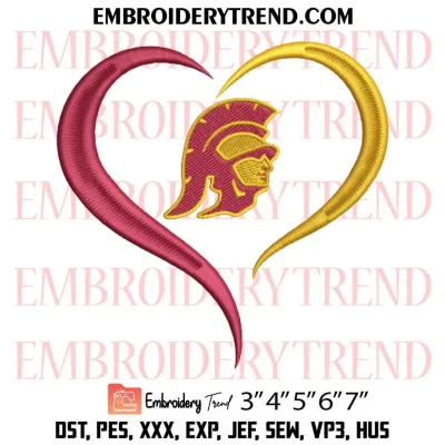 Love USC Trojans Embroidery Design, NCAA Team Machine Embroidery Digitized Pes Files