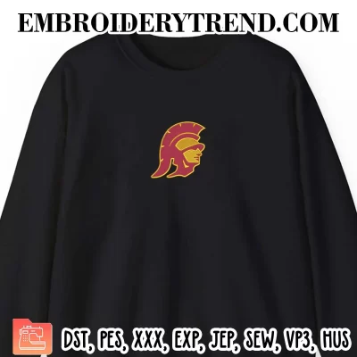 USC Trojans NCAA Embroidery Design, Football Logo Machine Embroidery Digitized Pes Files