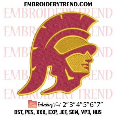 USC Trojans NCAA Embroidery Design, Football Logo Machine Embroidery Digitized Pes Files