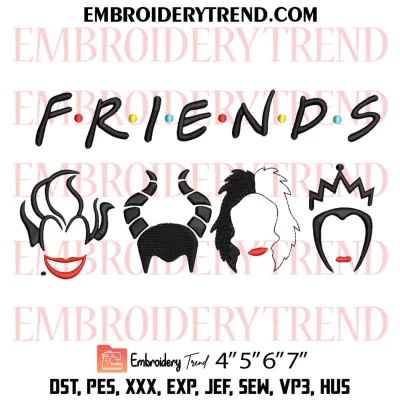 Villains Friends Embroidery Design, Scary Horror Halloween Machine Embroidery Digitized Pes Files