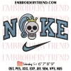 Brook Jolly Roger Logo x Nike Embroidery Design, One Piece Anime Machine Embroidery Digitized Pes Files