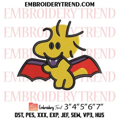 Snoopy Vampire Embroidery Design, Halloween Machine Embroidery Digitized Pes Files