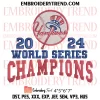 2024 World Series Champions Dodgers Embroidery Design, MLB Los Angeles Dodgers 2024 Machine Embroidery Digitized Pes Files