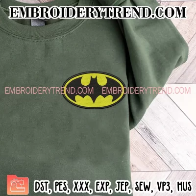 Batman Logo Embroidery Design, Marvel Movie Machine Embroidery Digitized Pes Files