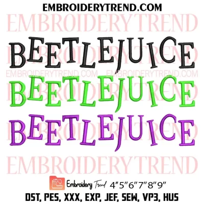 Beetlejuice Embroidery Design, Horror Movie Machine Embroidery Digitized Pes Files