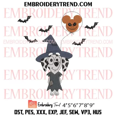 Bluey Chloe Halloween Embroidery Design, Chloe With Balloon Halloween Machine Embroidery Digitized Pes Files