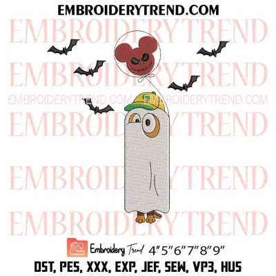 Bluey Vampire Halloween Embroidery Design, Vampire With Balloon Halloween Machine Embroidery Digitized Pes Files