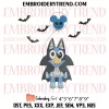 Bluey Snickers Halloween Embroidery Design, Snickers With Balloon Halloween Machine Embroidery Digitized Pes Files