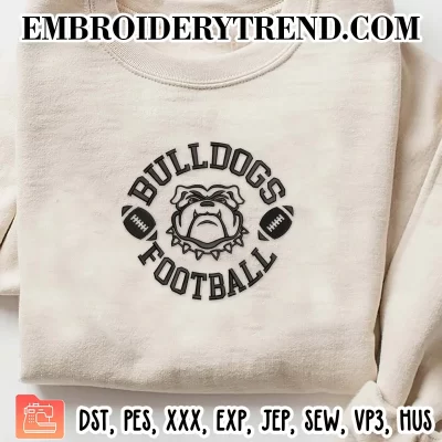 Bulldogs Football Embroidery Design, Sport Machine Embroidery Digitized Pes Files