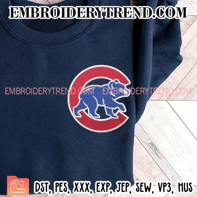 Chicago Cubs Alternate Embroidery Design, Logo Baseball Sport Machine Embroidery Digitized Pes Files