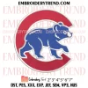 Chicago Cubs Bear Embroidery Design, Baseball Logo Machine Embroidery Digitized Pes Files