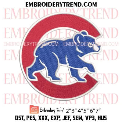 Chicago Cubs Alternate Embroidery Design, Logo Baseball Sport Machine Embroidery Digitized Pes Files