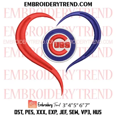 MLB Chicago Cubs Love Embroidery Design, Baseball Machine Embroidery Digitized Pes Files