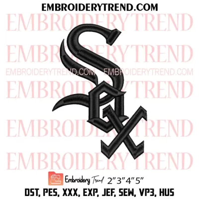 Chicago White Sox Embroidery Design, Logo Baseball Machine Embroidery Digitized Pes Files