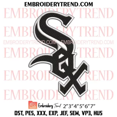 Chicago White Sox Heart Embroidery Design, Baseball Logo Machine Embroidery Digitized Pes Files