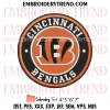 Heart Cincinnati Bengals NFL Embroidery Design, Bengals Football Fan Machine Embroidery Digitized Pes Files