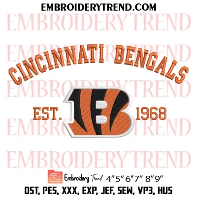 Heart Cincinnati Bengals NFL Embroidery Design, Bengals Football Fan Machine Embroidery Digitized Pes Files