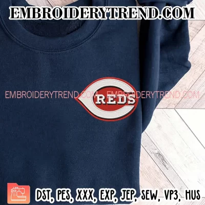 Cincinnati Reds Logo Embroidery Design, Baseball Machine Embroidery Digitized Pes Files