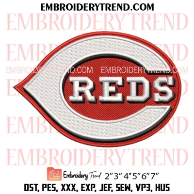 Love Cincinnati Reds Embroidery Design, Baseball Fan Machine Embroidery Digitized Pes Files