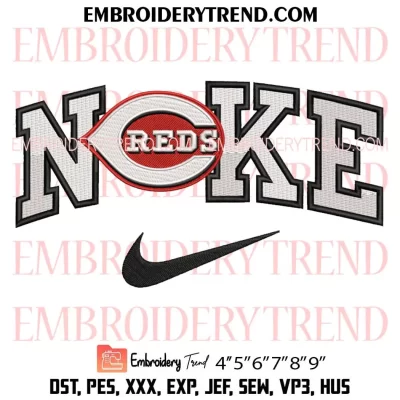 Cincinnati Reds x Nike Embroidery Design, Baseball Sport Machine Embroidery Digitized Pes Files