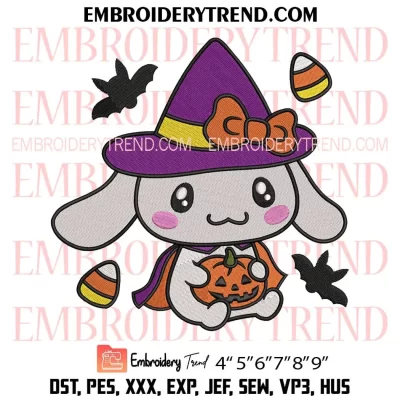 Cinnamoroll Halloween Embroidery Design, Sanrio Halloween Machine Embroidery Digitized Pes Files