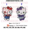 Nike Hello Kitty Chucky and Tiffany Couple Embroidery Design, Bundle Cute Chucky and Tiffany Machine Embroidery Digitized Pes Files