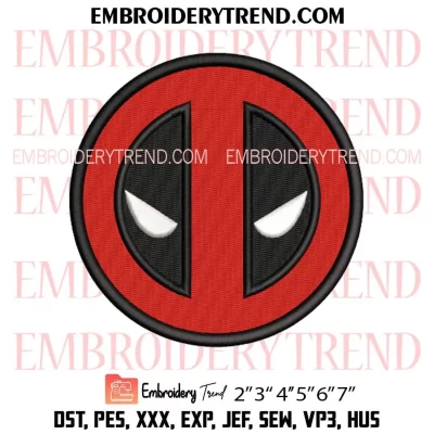 Deadpool Logo Embroidery Design, Marvel Movie Machine Embroidery Digitized Pes Files