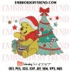 Pooh Fall Coffee Bow Embroidery Design, Winnie the Pooh Fall Machine Embroidery Digitized Pes Files