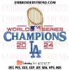 World Series 2024 LA Dodgers Embroidery Design, Dodgers MLB Machine Embroidery Digitized Pes Files