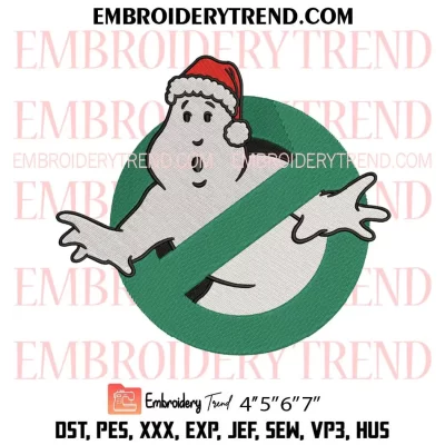 Ghostbusters Christmas Embroidery Design, Santa Ghost Machine Embroidery Digitized Pes Files