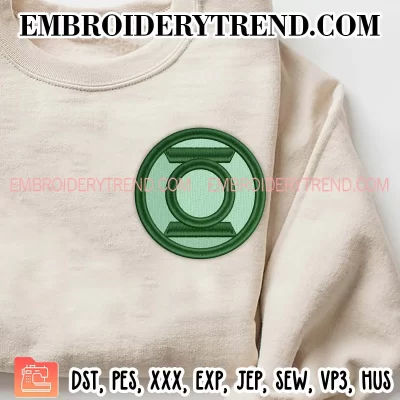 Green Lantern Logo Embroidery Design, Marvel Movie Machine Embroidery Digitized Pes Files