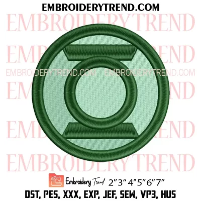 Green Lantern Logo Embroidery Design, Marvel Movie Machine Embroidery Digitized Pes Files