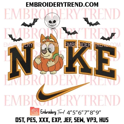 Halloween Bluey Bingo x Nike Embroidery Design, Halloween Gift Cute Machine Embroidery Digitized Pes Files