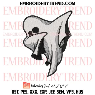 Halloween Ghost Flex Embroidery Design, Funny Ghost Machine Embroidery Digitized Pes Files