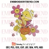 Pooh Fall Coffee Bow Embroidery Design, Winnie the Pooh Fall Machine Embroidery Digitized Pes Files