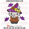 Hello Kitty Sally Skellington Embroidery Design, Halloween Movie Machine Embroidery Digitized Pes Files