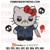 Hello Kitty Freddy Krueger Embroidery Design, Kitty Horror Halloween Machine Embroidery Digitized Pes Files