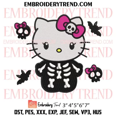 Hello Kitty Jason Voorhees Embroidery Design, Horror Halloween Machine Embroidery Digitized Pes Files