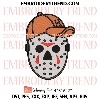 Houston Astros Jason Voorhees Mask Embroidery Design, Halloween Baseball Machine Embroidery Digitized Pes Files