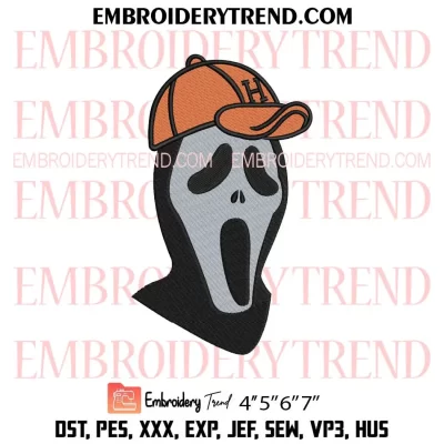 Houston Astros Scream Face Embroidery Design, Halloween Baseball Machine Embroidery Digitized Pes Files