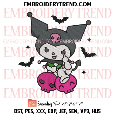 Kuromi Halloween Funny Embroidery Design, Sanrio Halloween Machine Embroidery Digitized Pes Files