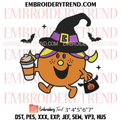 Little Miss Halloween Queen Embroidery Design, Funny Little Miss Pumpkin Girls Machine Embroidery Digitized Pes Files