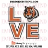 Cincinnati Bengals Heart Embroidery Design, Football Logo Machine Embroidery Digitized Pes Files