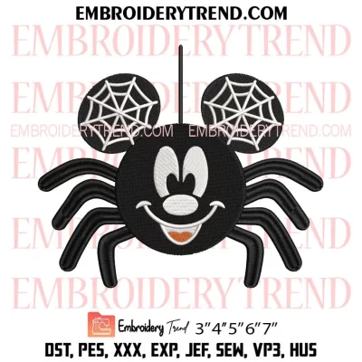 Minnie Mouse Spider Embroidery Design, Minnie Spider Disney Halloween Machine Embroidery Digitized Pes Files